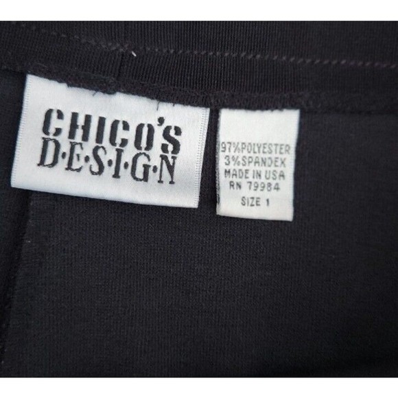Chicos Design Pants Womens Size S (1) Black Pull On‎ Stretch Casual Fit Wide Leg - Picture 6 of 8